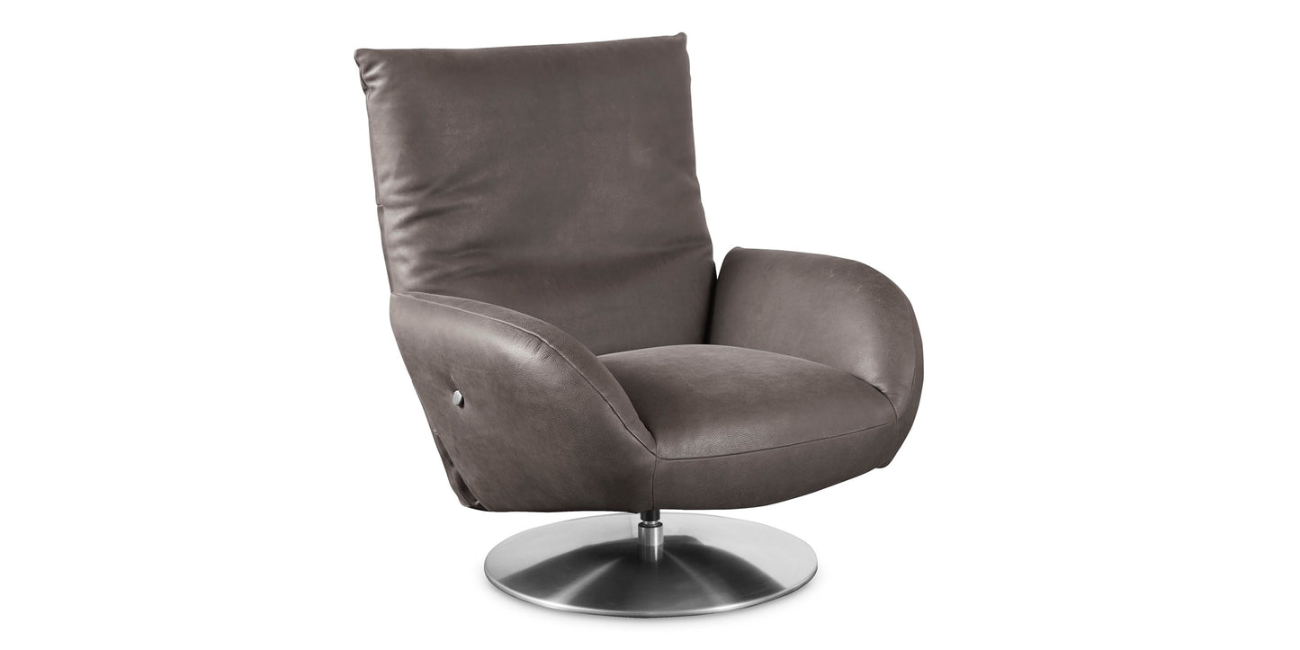 Ranlo Leather Swivel Arm Chair Bassett