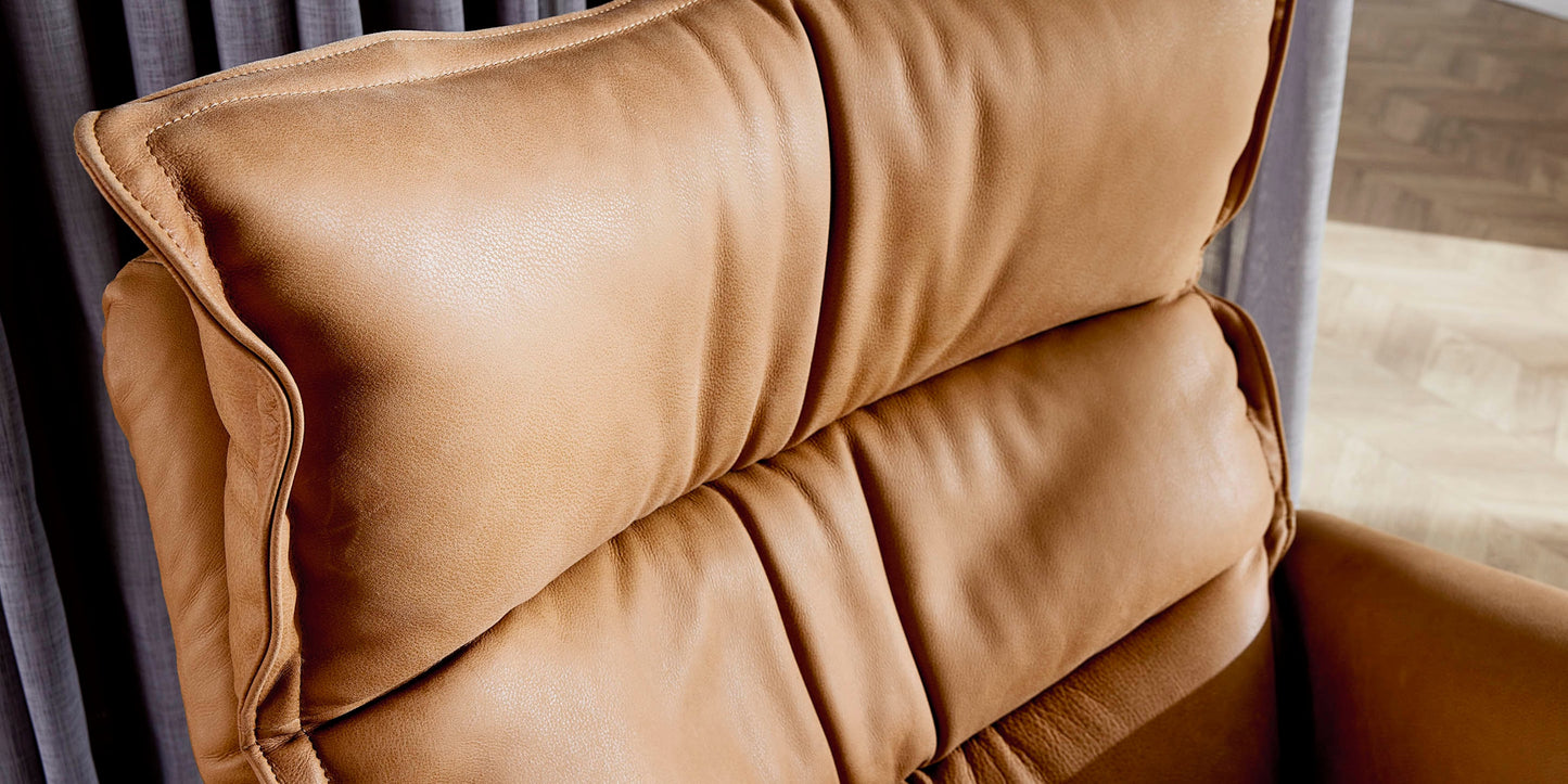 Dunn Leather Swivel Arm Chair Bassett