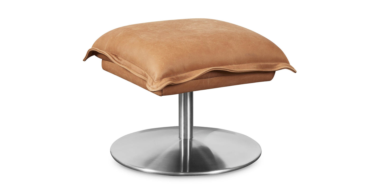 Dunn Leather Ottoman Bassett