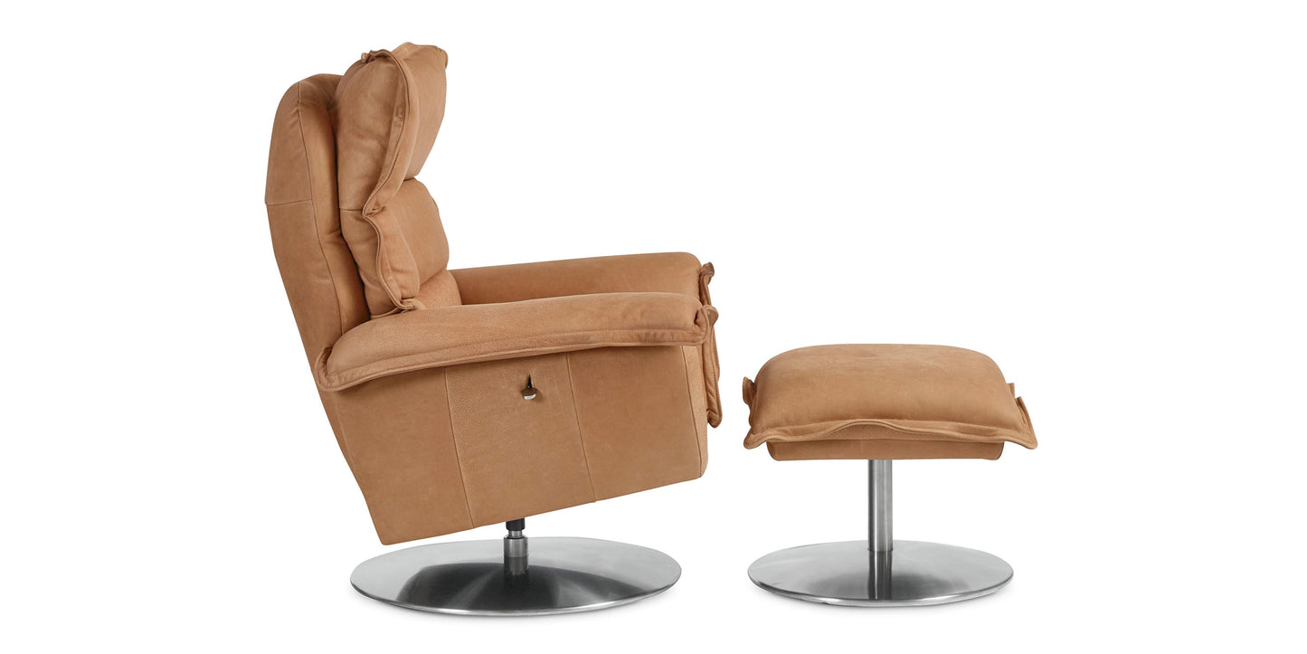 Dunn Leather Ottoman Bassett