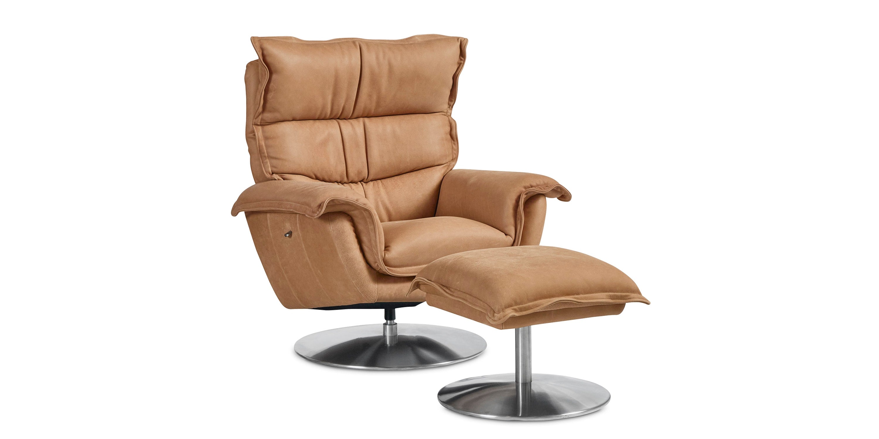 Dunn Leather Ottoman Bassett