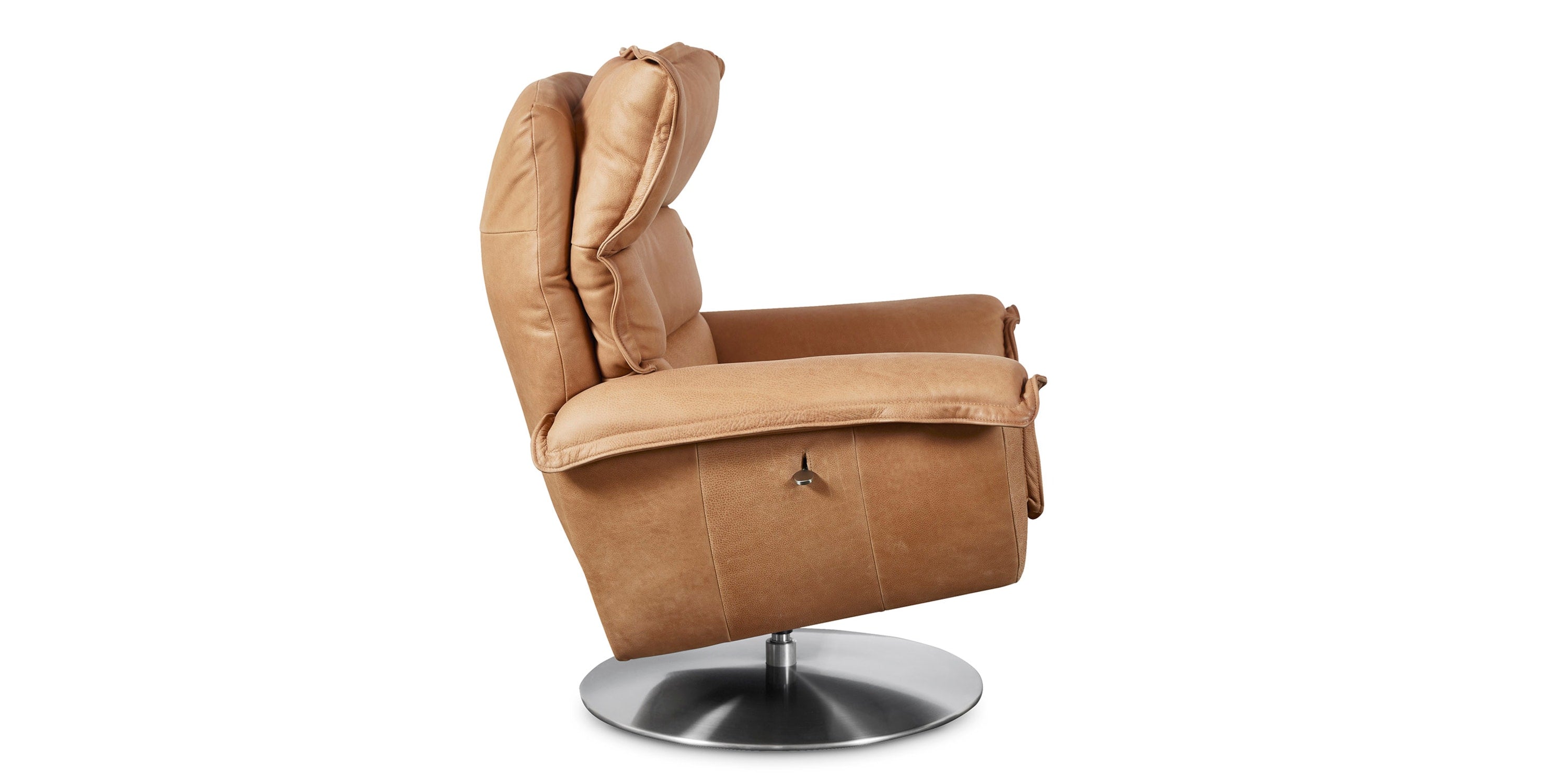 Dunn Leather Swivel Arm Chair Bassett