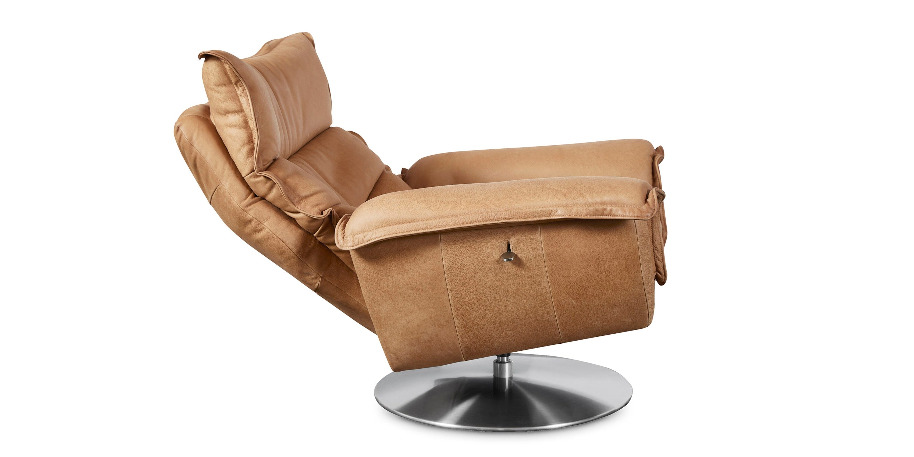 Dunn Leather Swivel Arm Chair Bassett
