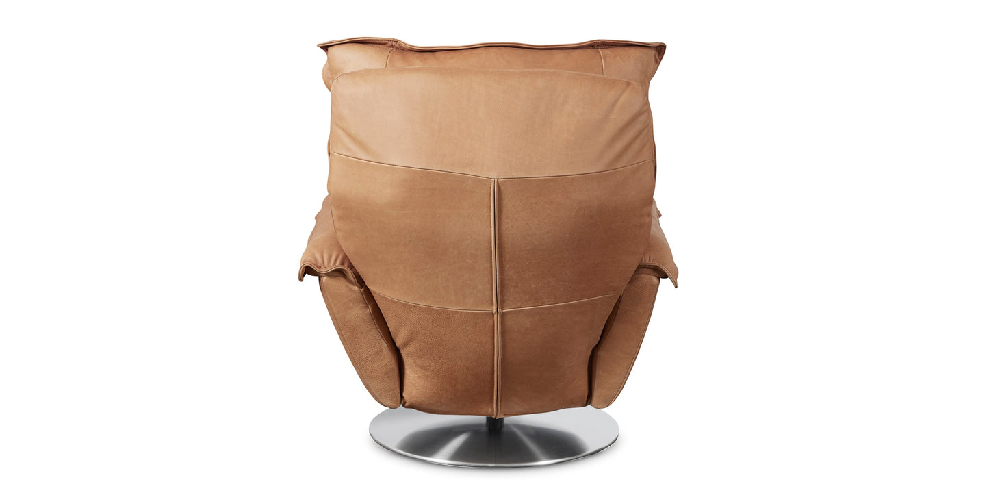 Dunn Leather Swivel Arm Chair Bassett