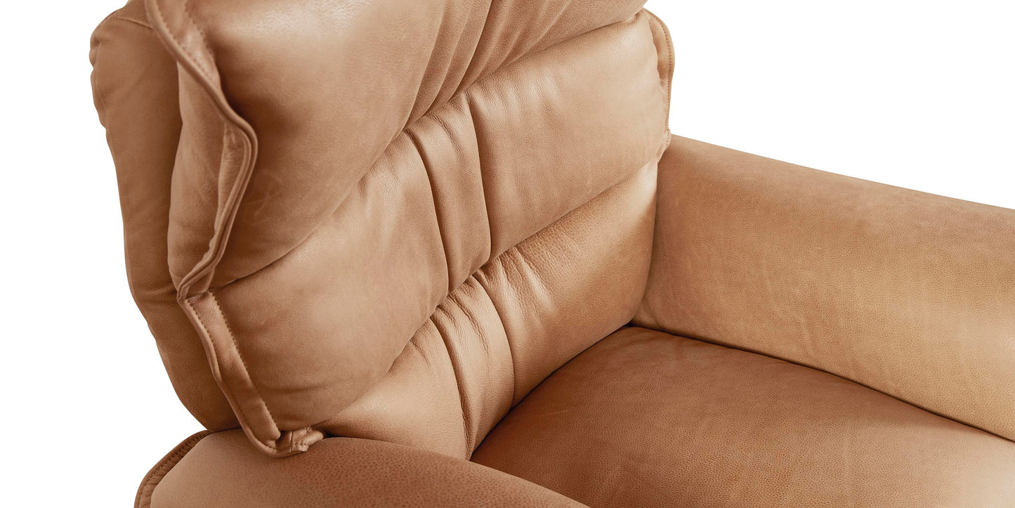 Dunn Leather Swivel Arm Chair Bassett