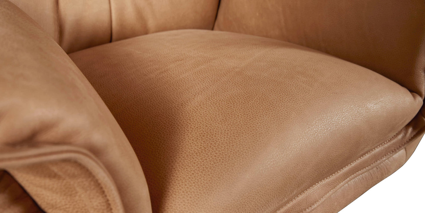 Dunn Leather Swivel Arm Chair Bassett