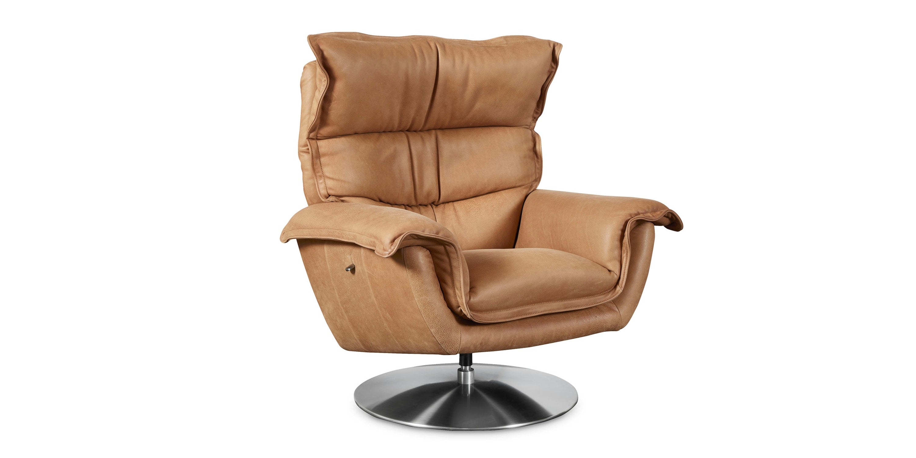 Dunn Leather Swivel Arm Chair Bassett