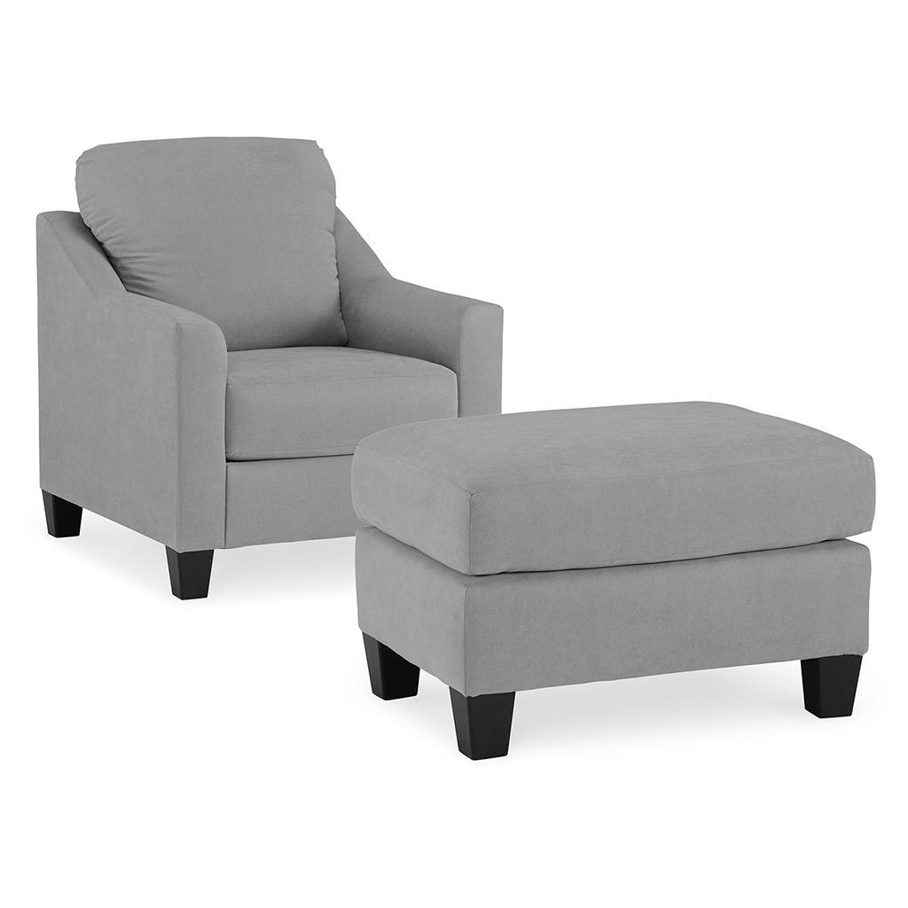 Adlai Chair and Ottoman — Shadow Blue Reading Corner, One Price Signature Design by Ashley® Uncategorized