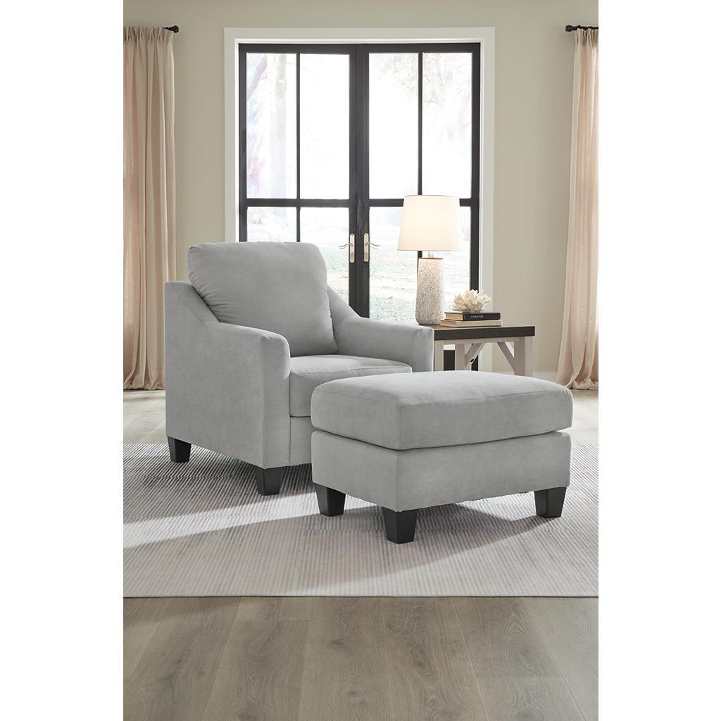 Adlai Chair and Ottoman — Shadow Blue Reading Corner, One Price Signature Design by Ashley® Uncategorized