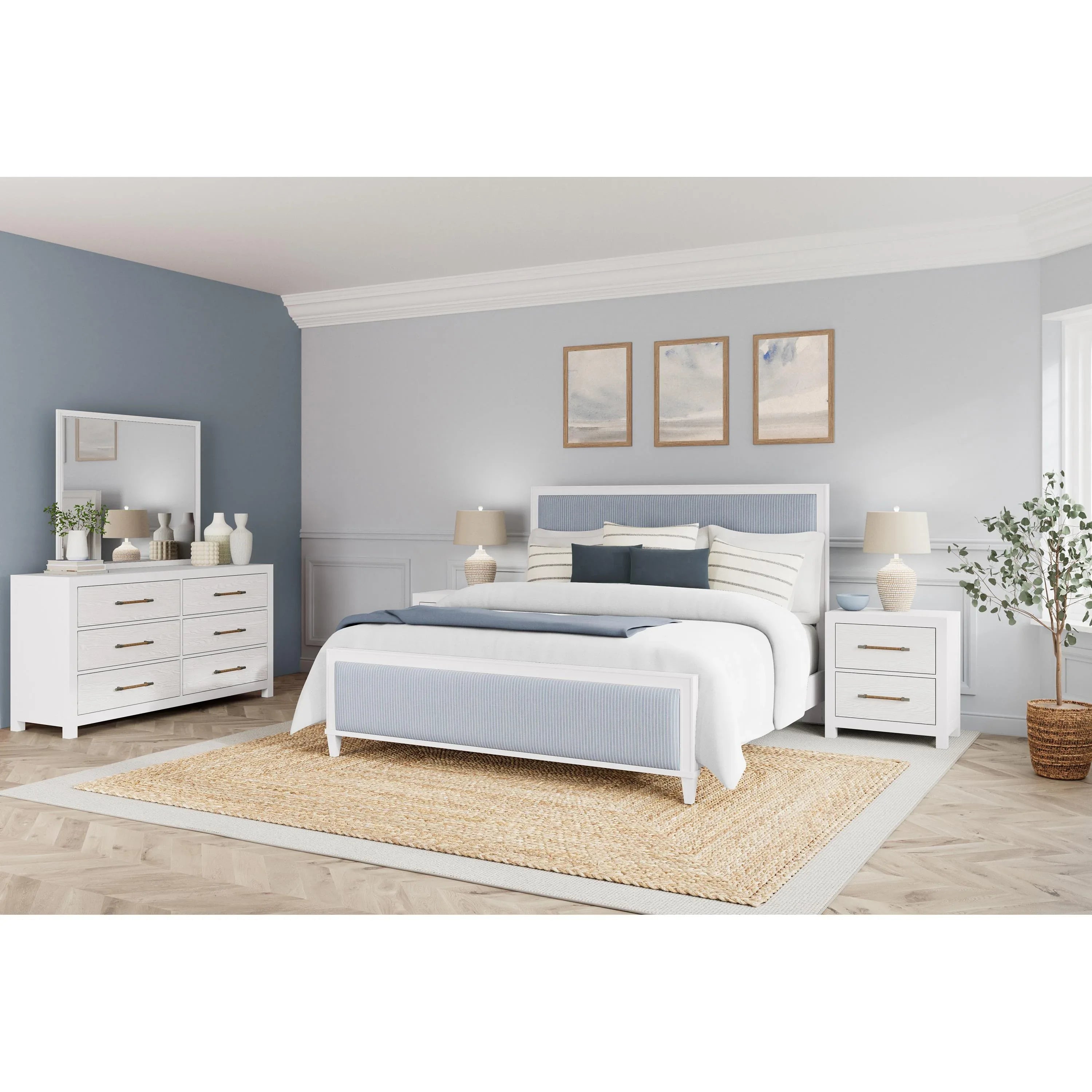 Rosalie 6/6 Wood Frame Uph Hdbd Riverside Furniture Bedroom