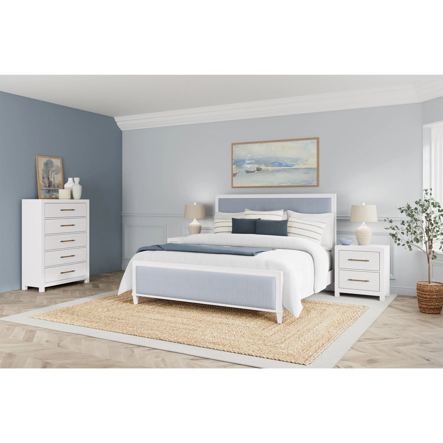 Rosalie 6/6 Wood Frame Uph Hdbd Riverside Furniture Bedroom