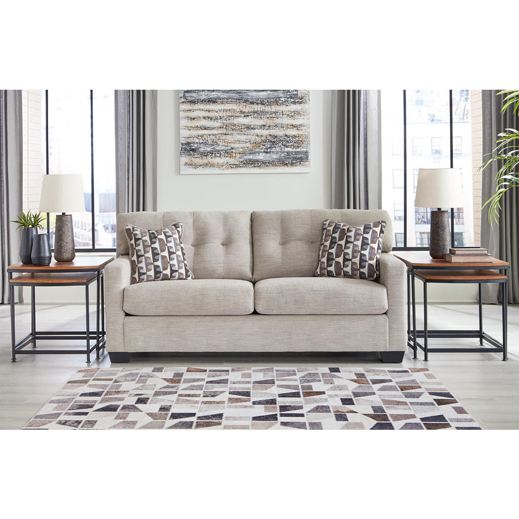 Mahoney Sofa — Pebble Greige, Trim 75-Inch Three-Seater Signature Design by Ashley® Living Room