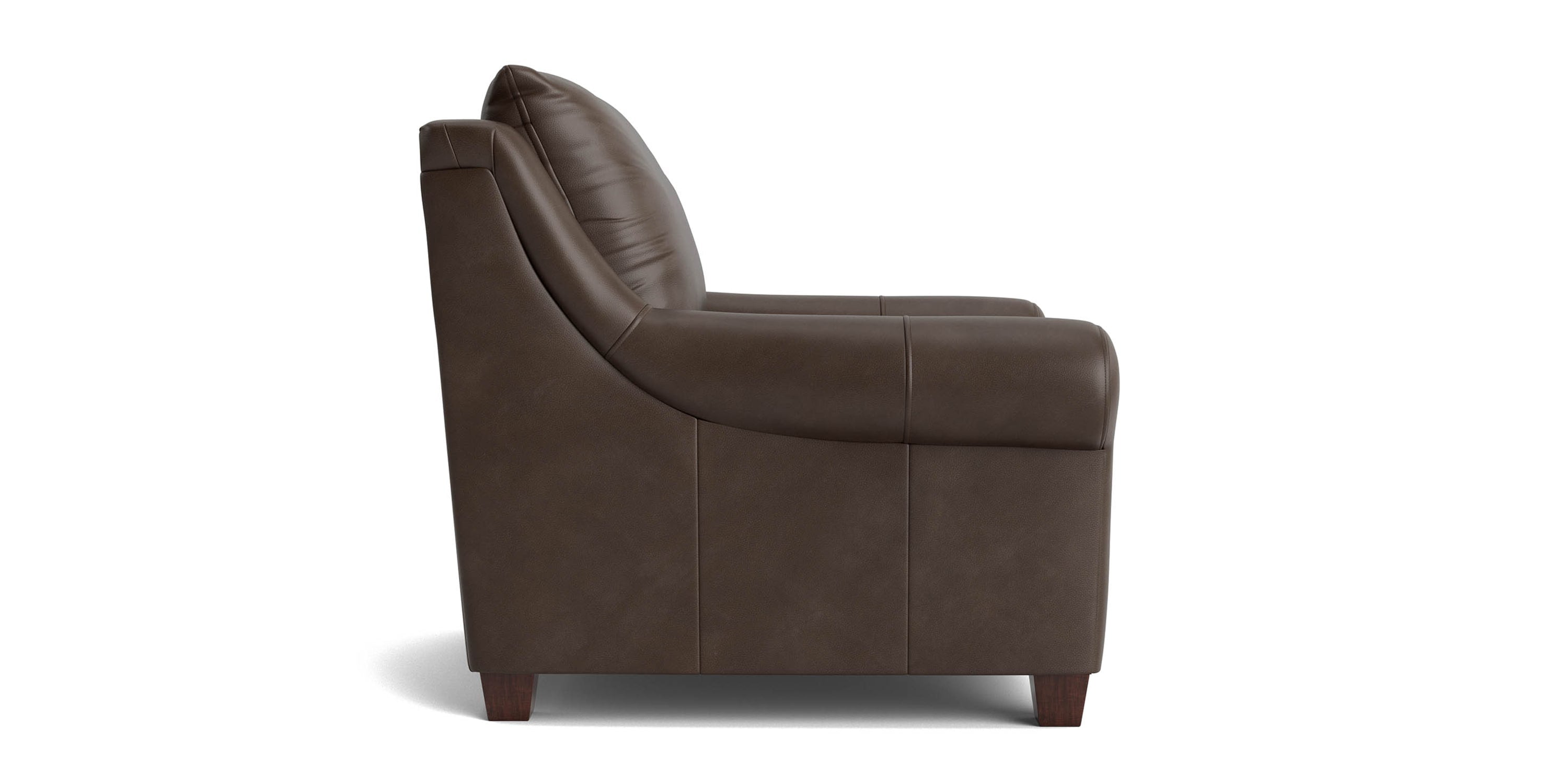 Ellery Leather Roll Arm Chair Bassett
