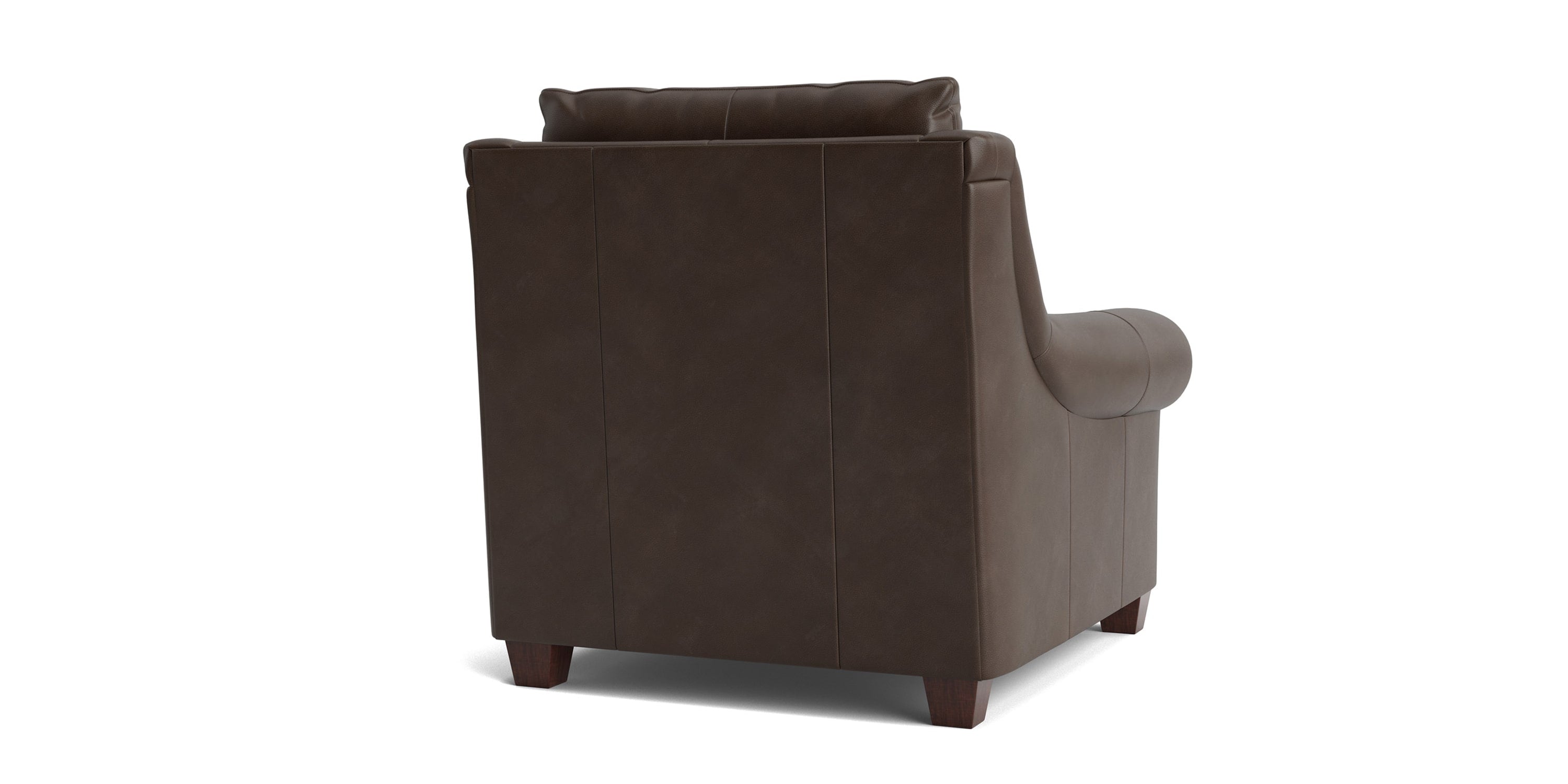 Ellery Leather Roll Arm Chair Bassett
