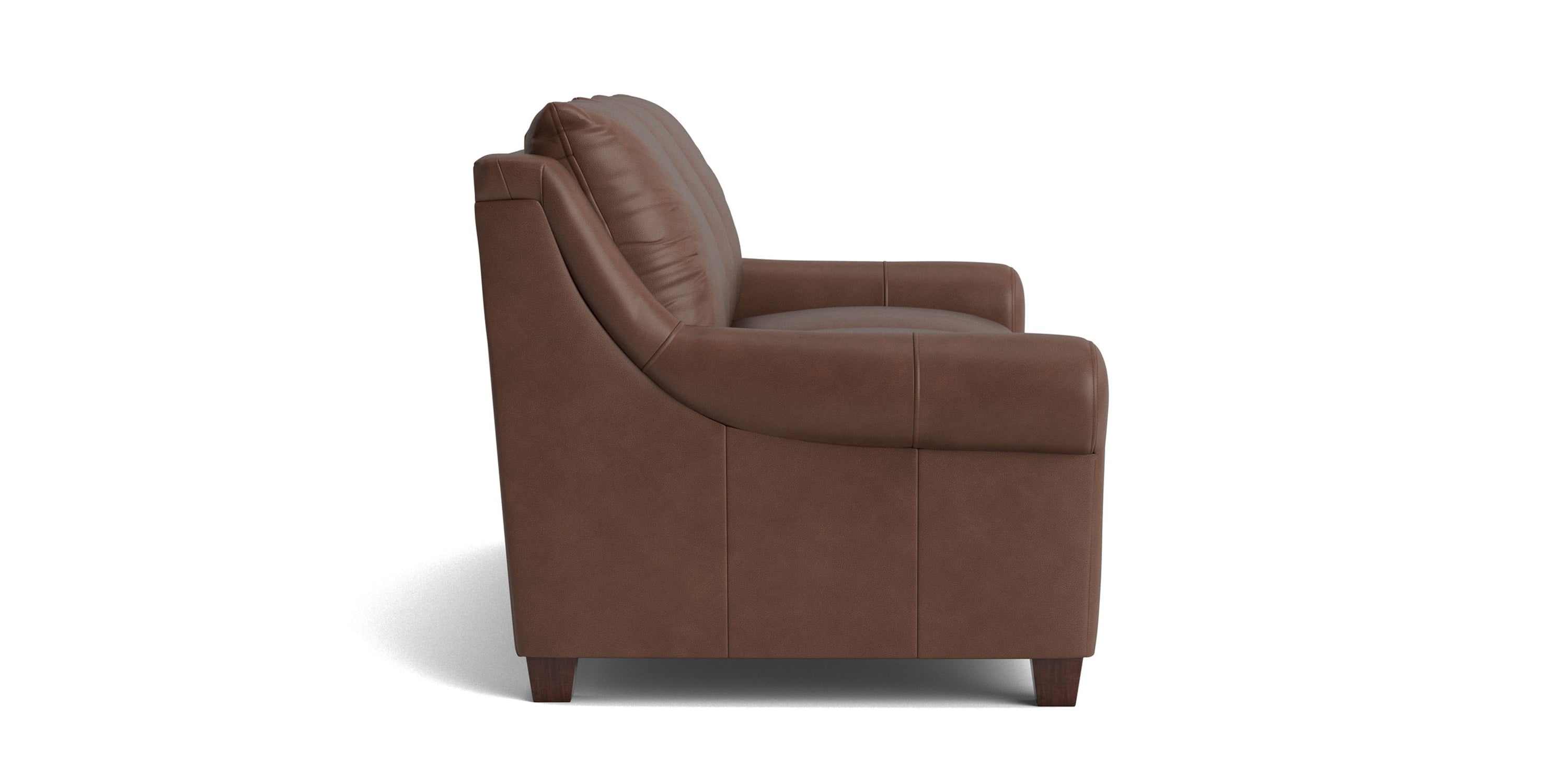 Ellery Leather Roll Arm Sofa Bassett