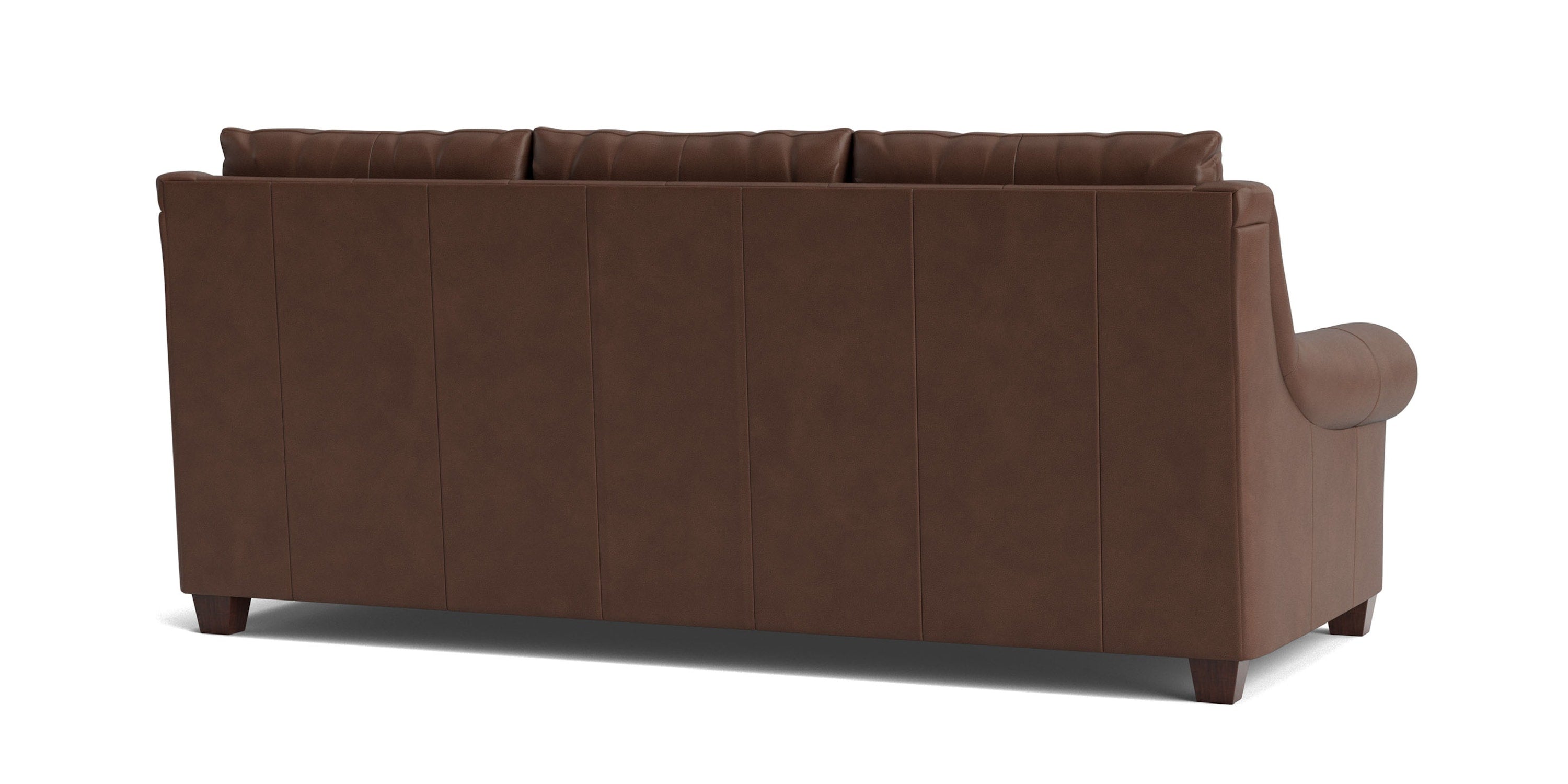 Ellery Leather Roll Arm Sofa Bassett