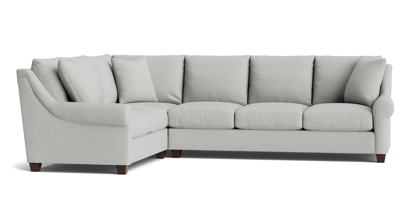 Ellery Roll Arm L-Shaped Sectional Bassett