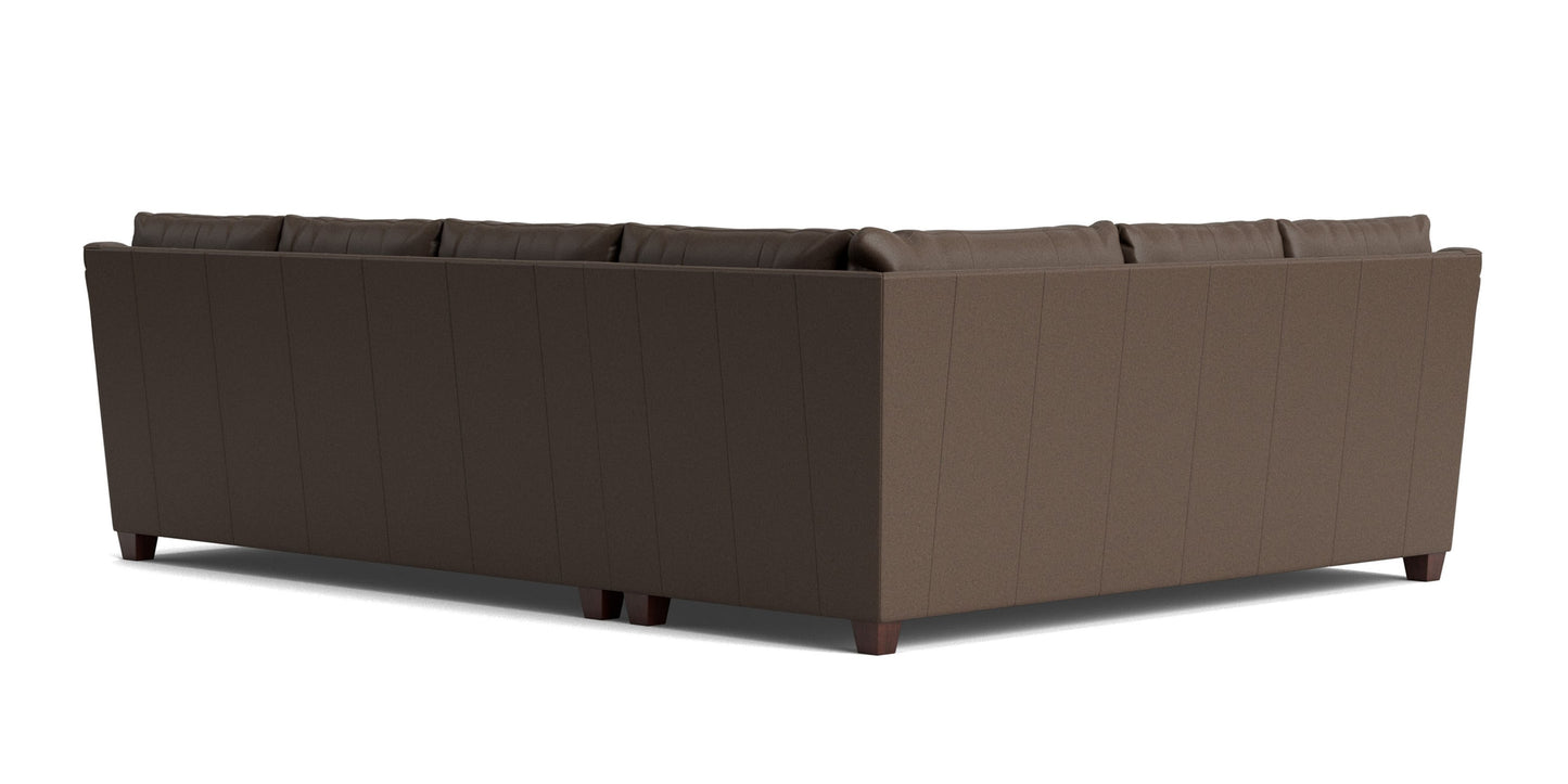 Ellery Leather Roll Arm L-Shaped Sectional Bassett