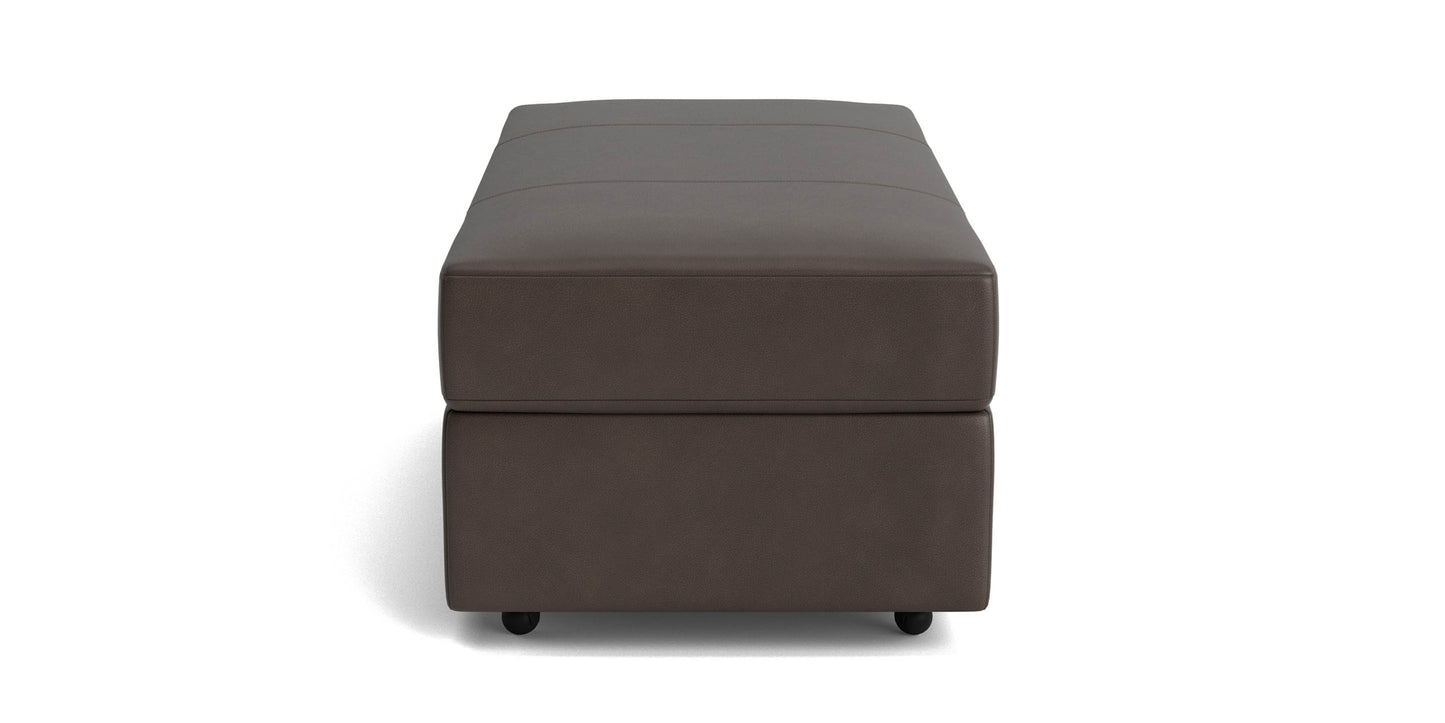 Ellery Leather Storage Ottoman Bassett