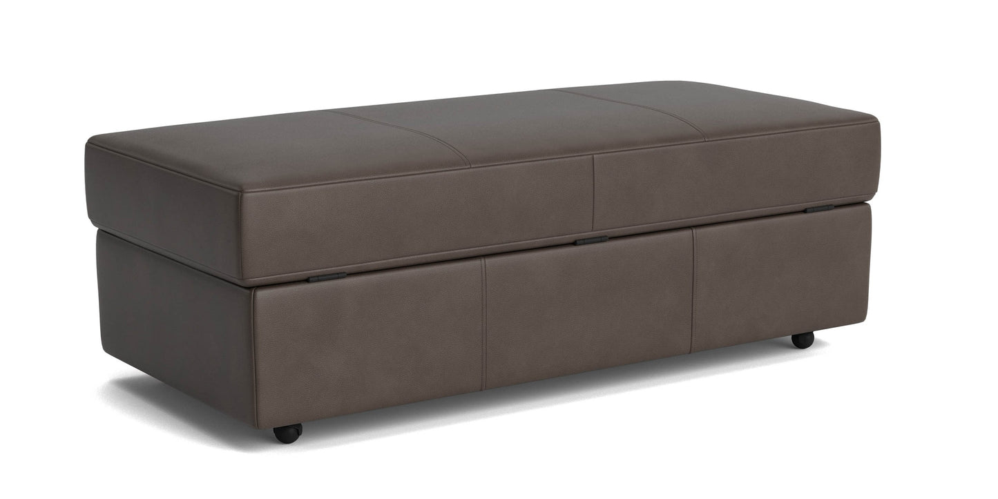 Ellery Leather Storage Ottoman Bassett