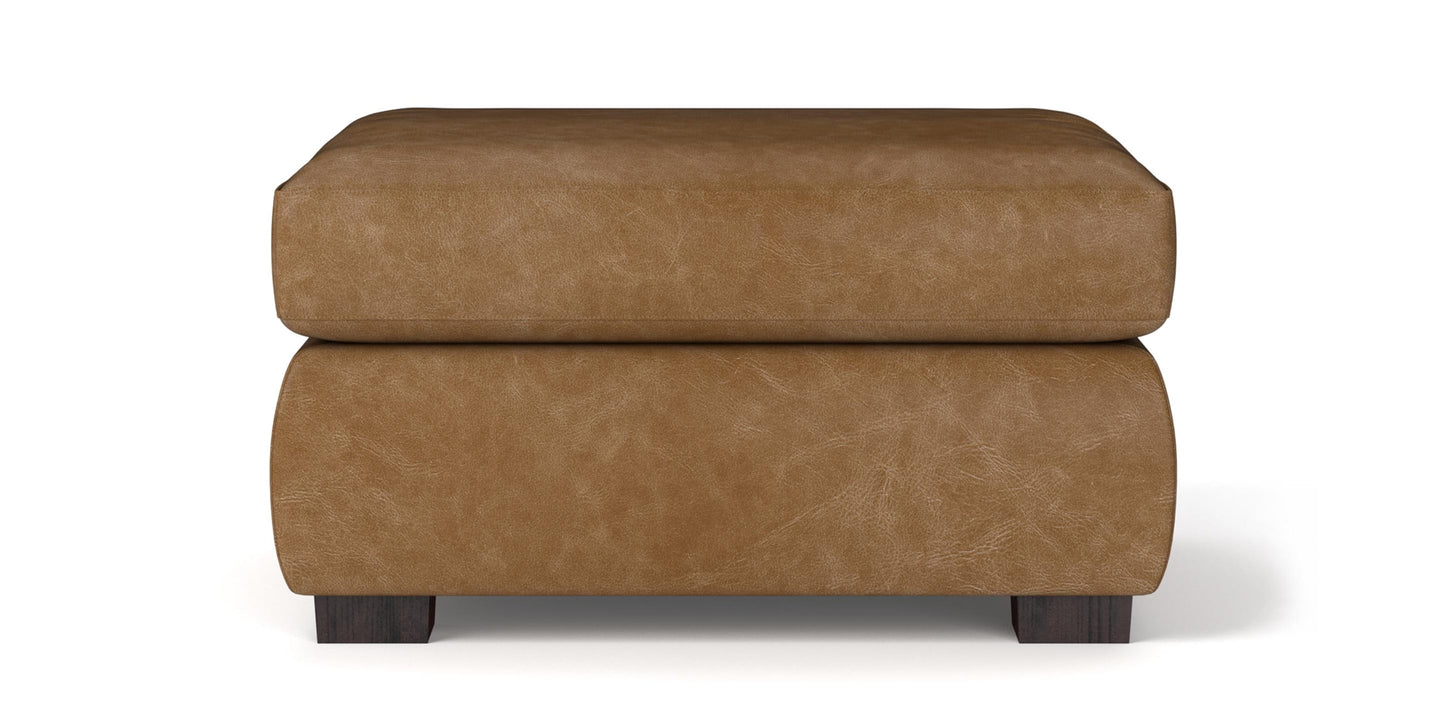 Jamestown Leather Ottoman Bassett