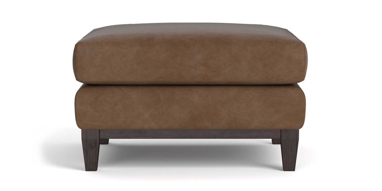 Sanford Leather Ottoman Bassett