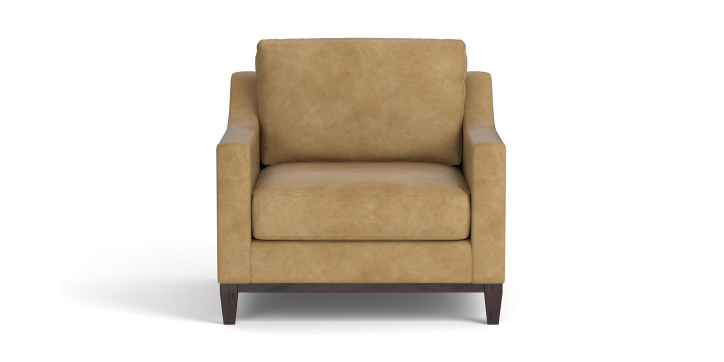 Sanford Leather Slope Arm Chair Bassett
