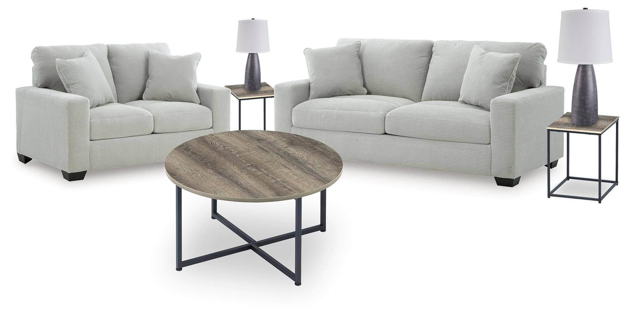 Greenbriar Sofa, Loveseat, 3 Tables and 2 Lamps — Room in a Box Signature Design by Ashley® Living Room