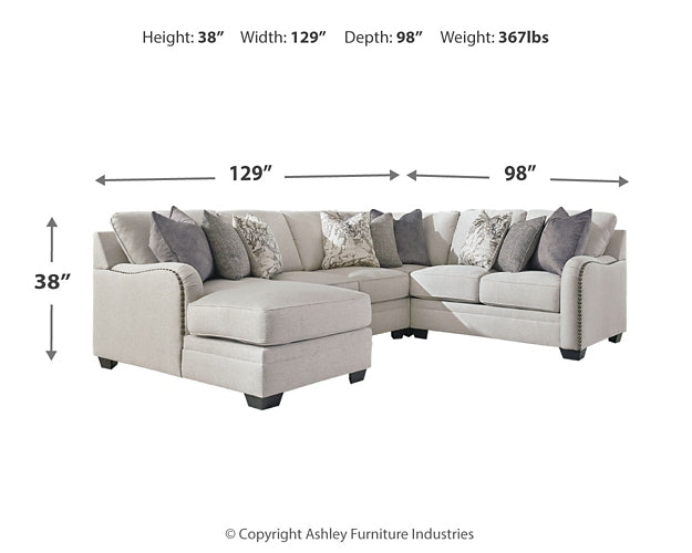 Dellara 4-Piece Sectional with Ottoman