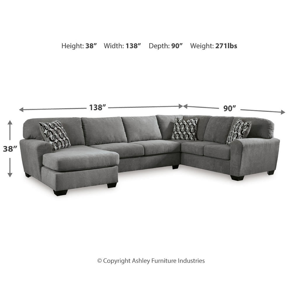 Birkdale Court 3-Piece Sectional with Chaise Benchcraft® Living Room