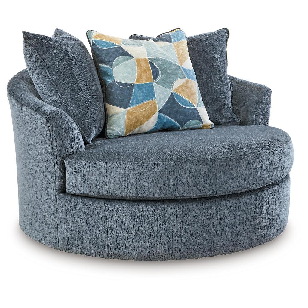 Maxon Place Oversized Swivel Chair — Navy 56-Inch Turner Benchcraft® Living Room