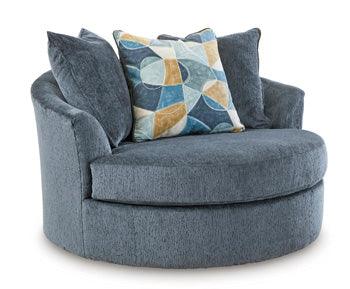 Maxon Place Oversized Swivel Chair — Navy 56-Inch Turner Benchcraft® Living Room