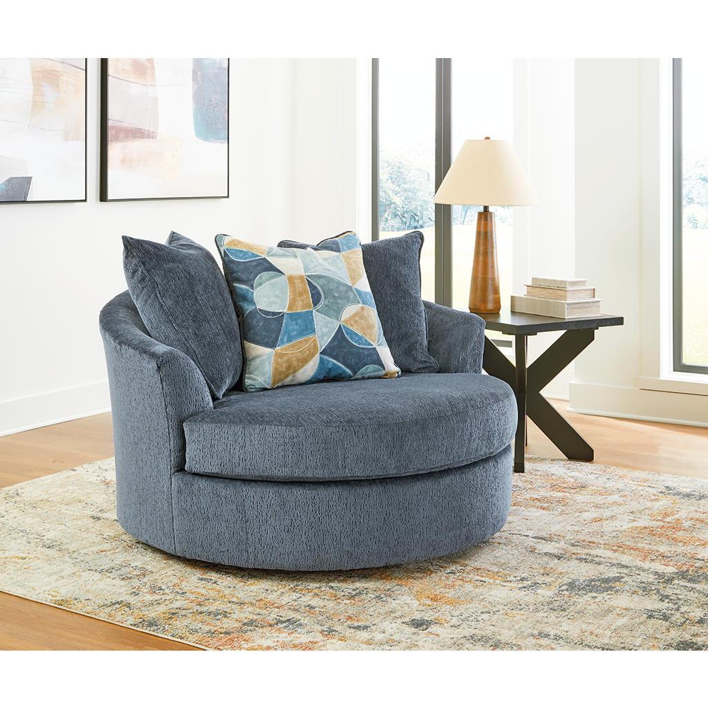 Maxon Place Oversized Swivel Chair — Navy 56-Inch Turner Benchcraft® Living Room
