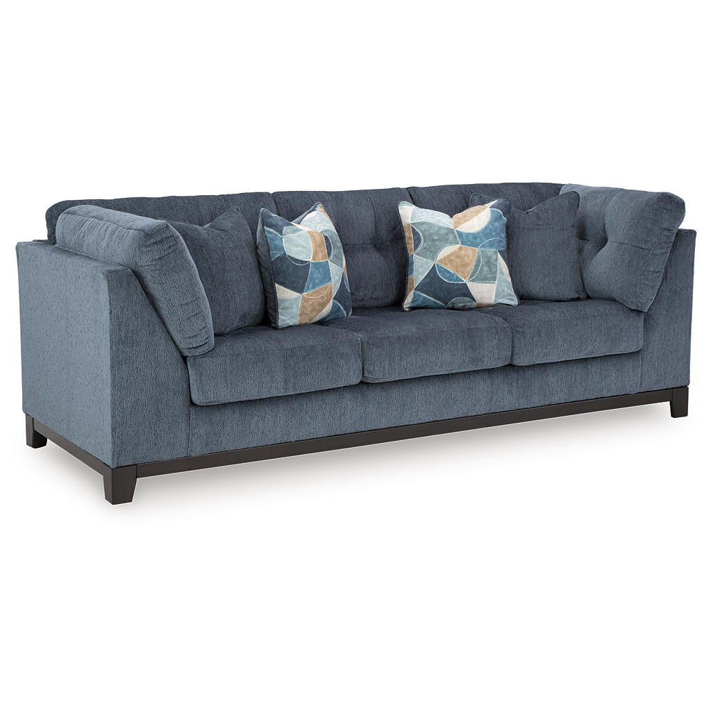 Maxon Place Sofa — Navy Blue Grand-Scale Three-Seater Benchcraft® Living Room