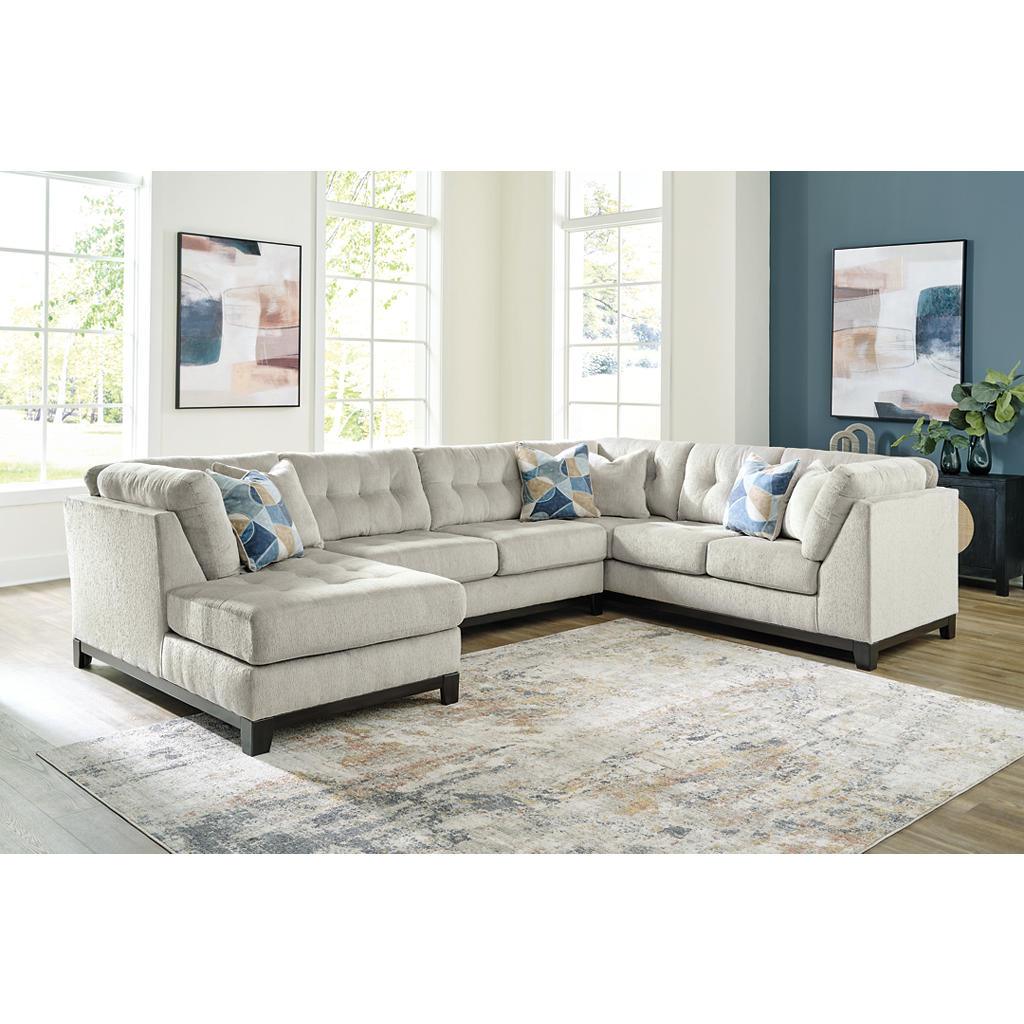 Maxon Place 3-Piece Sectional, Left Chaise — Stone Greige Benchcraft® Living Room