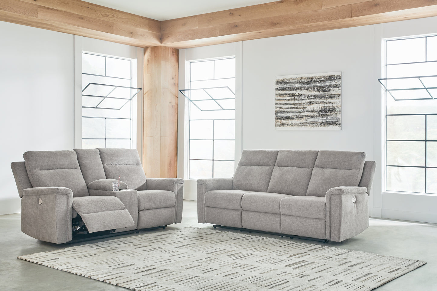 Barnsana Power Reclining Sofa, Loveseat and Recliner