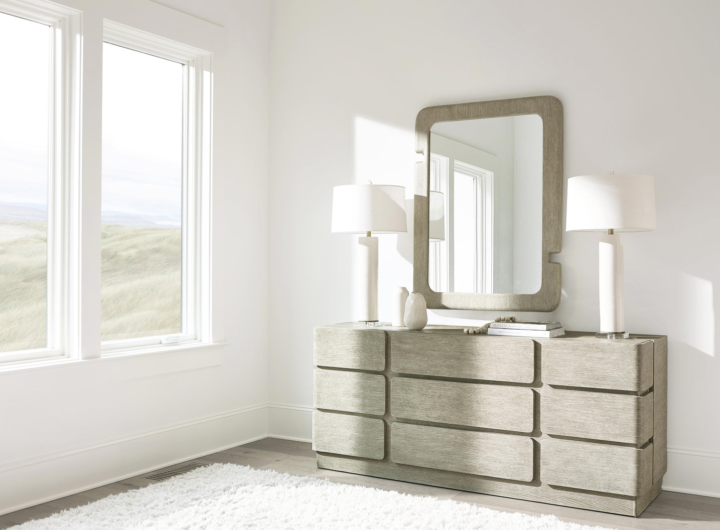 Bernhardt Arcadia Dresser — Nine Drawers in Wire-Brushed Clay Oak Bernhardt Dresser