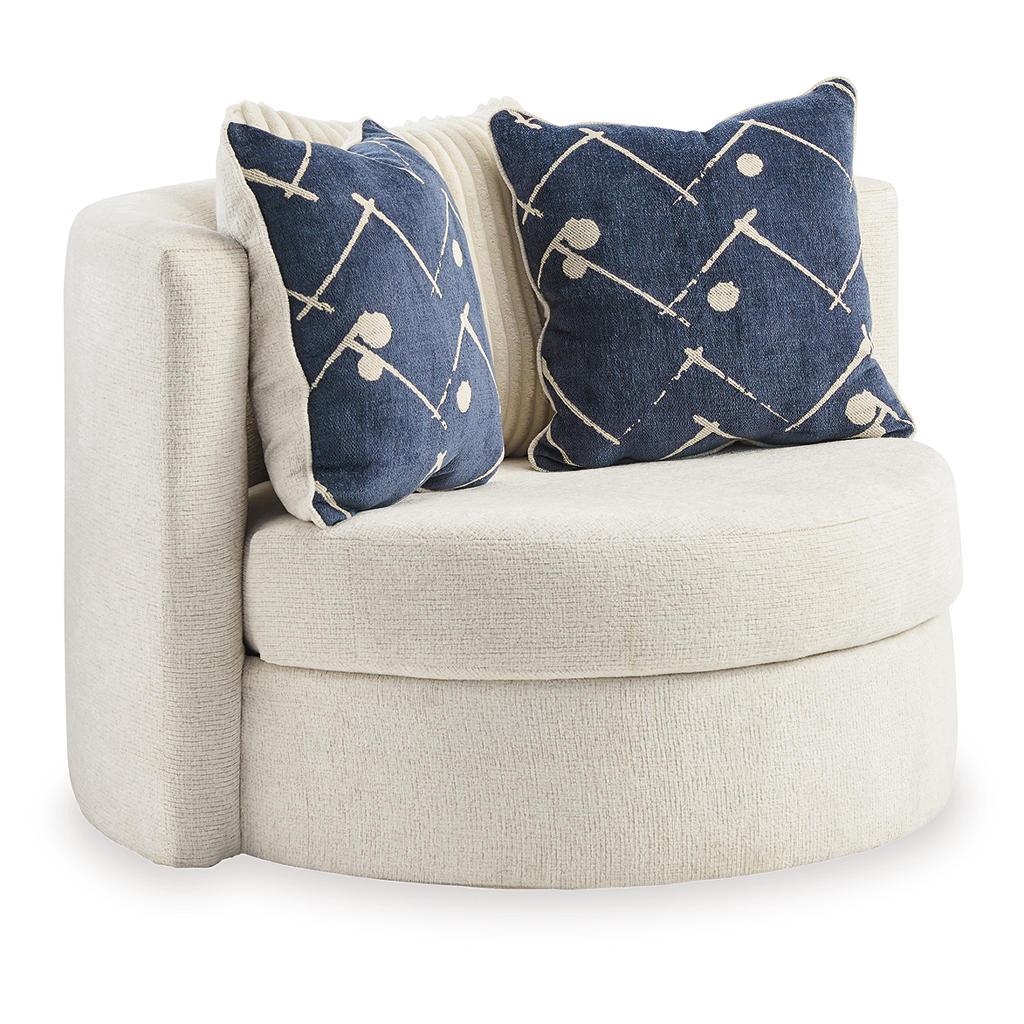 Padova Swivel Accent Chair — Ivory 360-Degree Ashley® Living Room