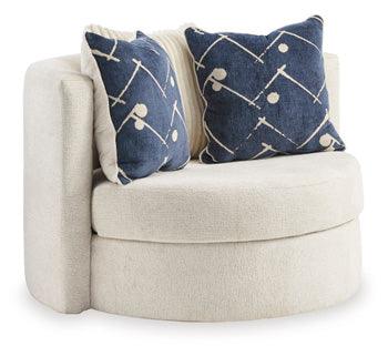 Padova Swivel Accent Chair — Ivory 360-Degree Ashley® Living Room