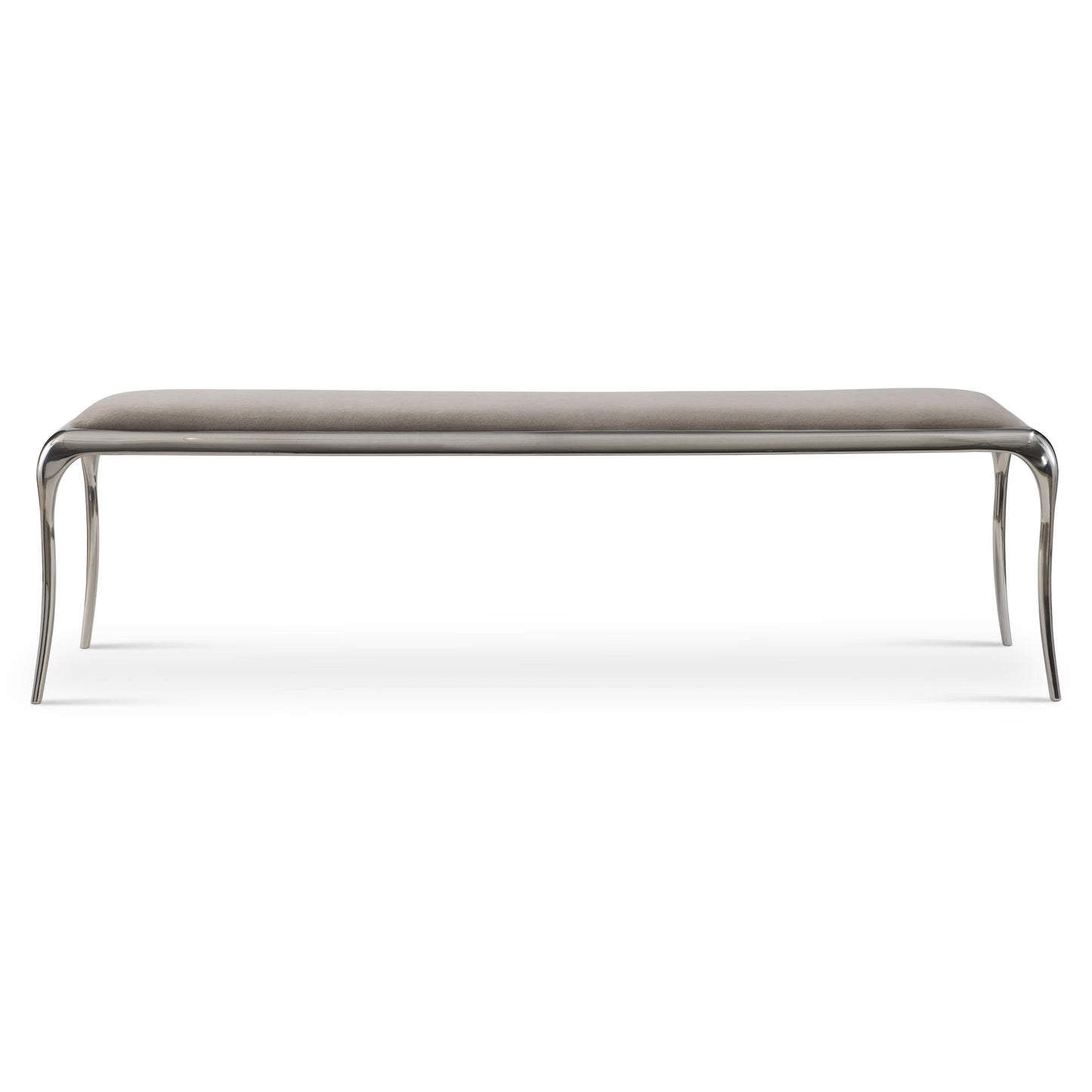 Bernhardt Furness Bench — Upholstered Seat on Polished Steel Bernhardt Bench