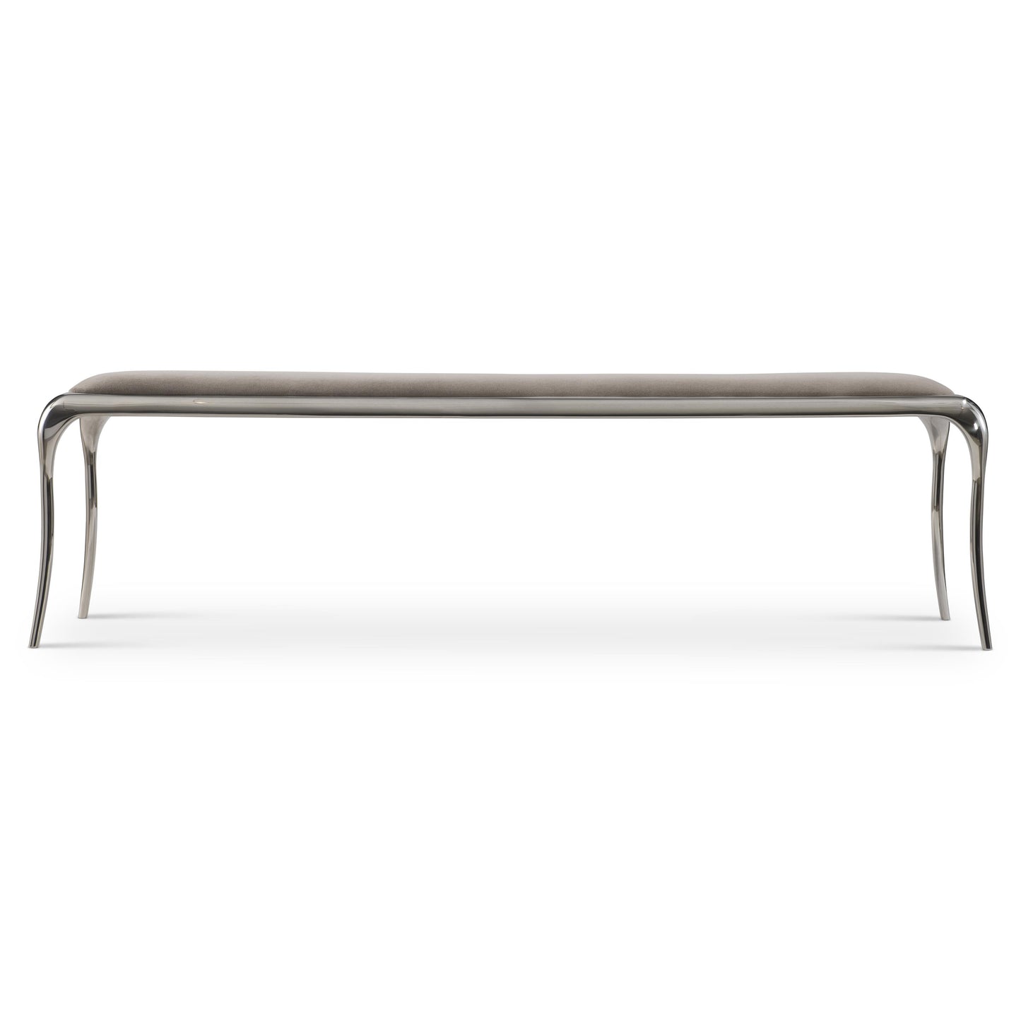 Bernhardt Furness Bench — Upholstered Seat on Polished Steel Bernhardt Bench