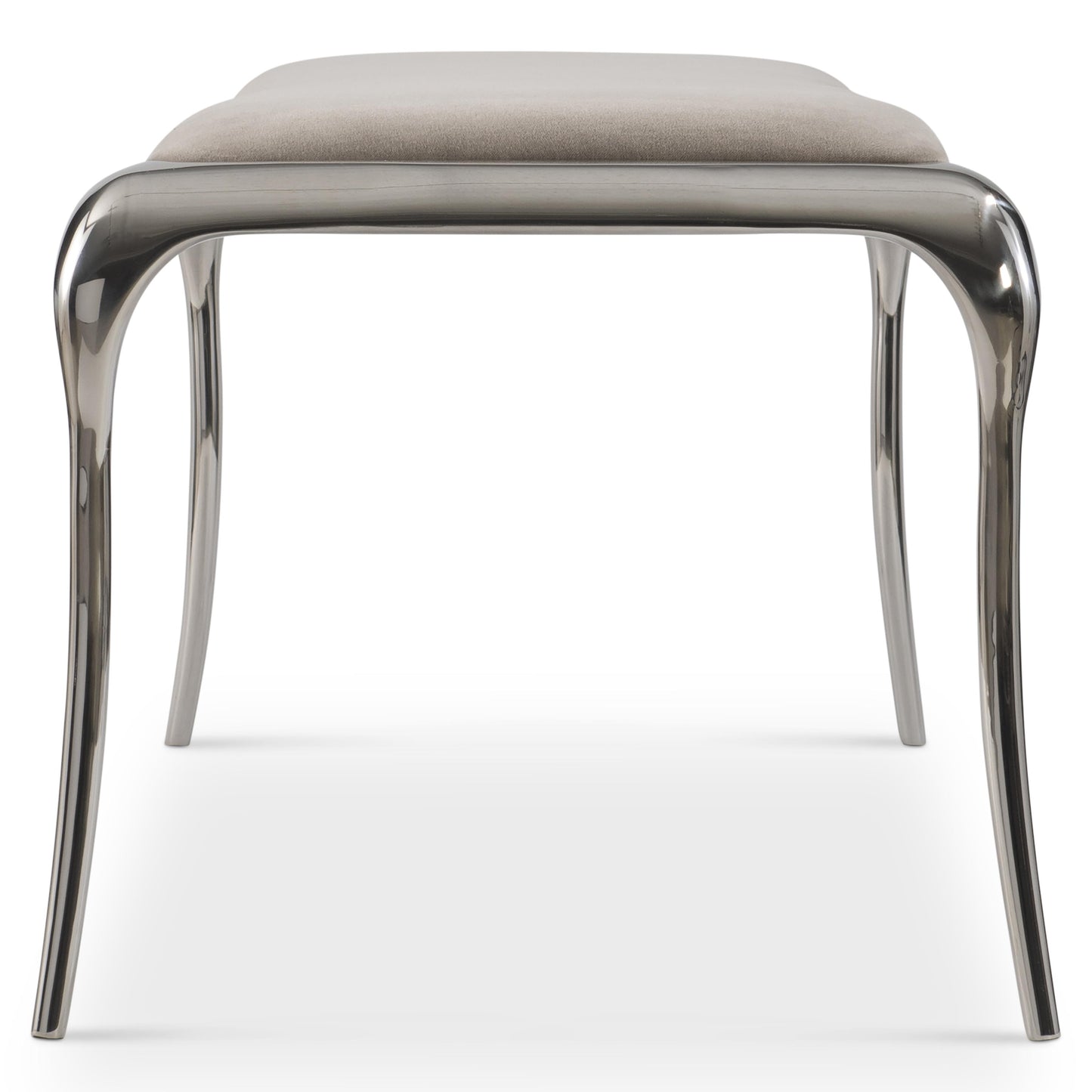 Bernhardt Furness Bench — Upholstered Seat on Polished Steel Bernhardt Bench