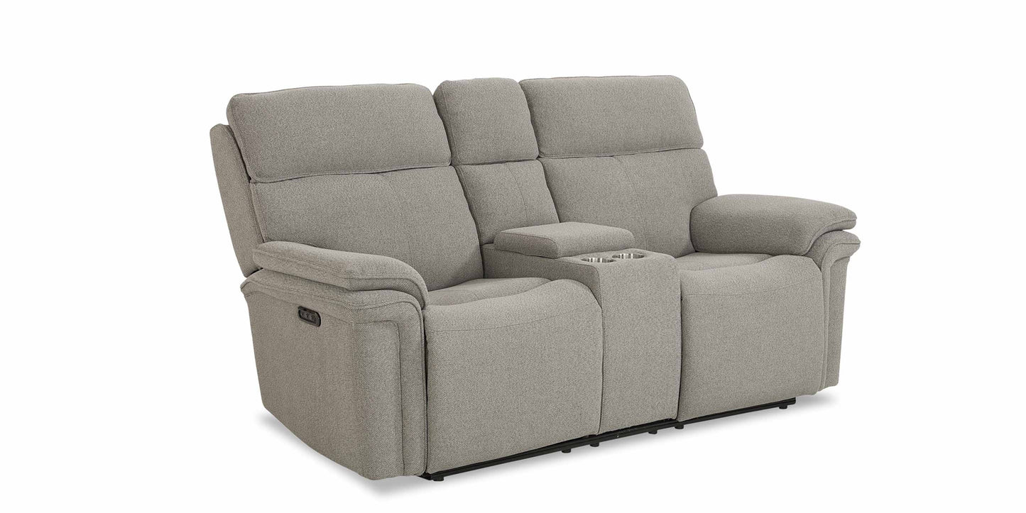 Andre Power Reclining Loveseat with Center Console Bassett