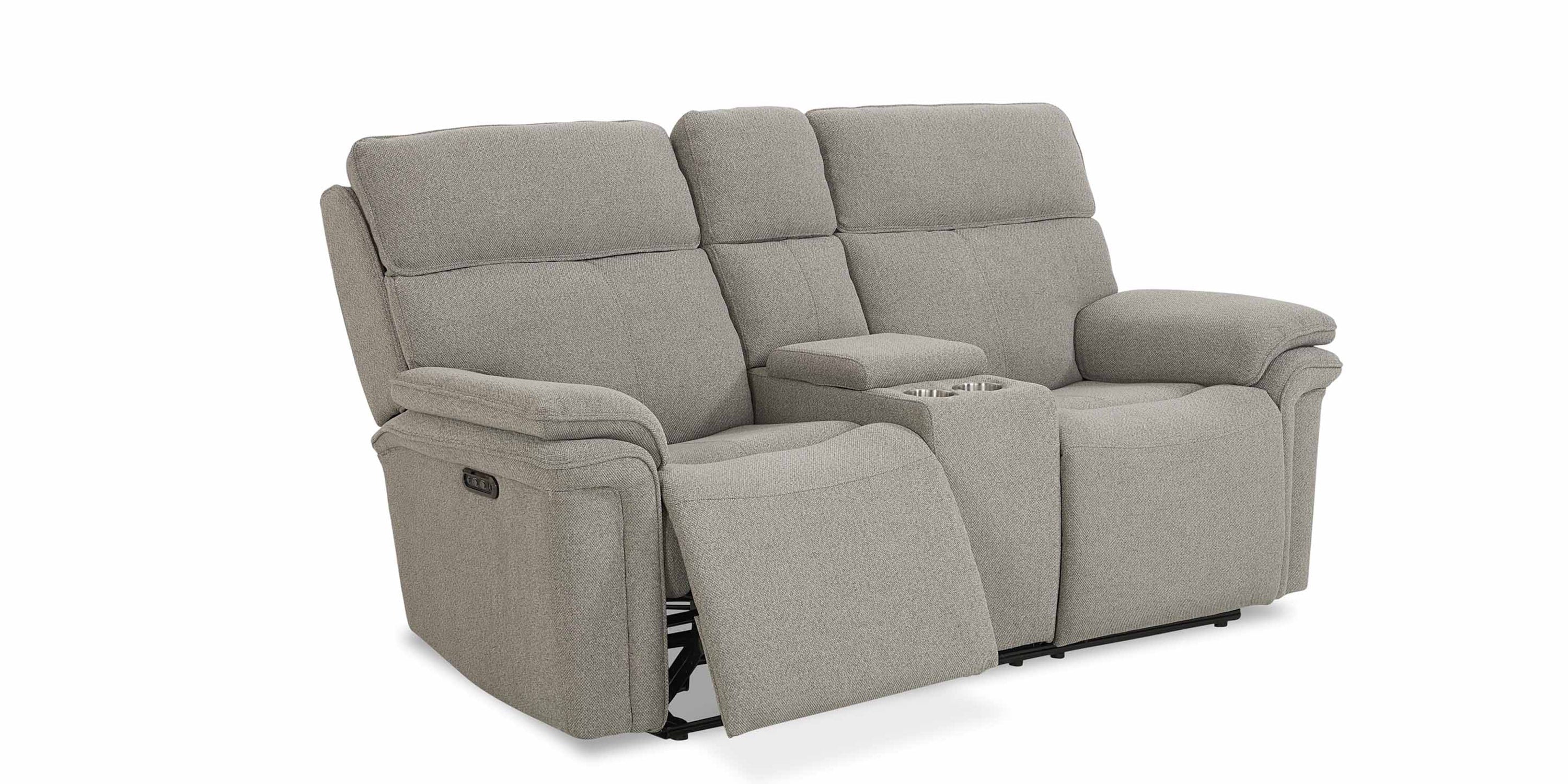 Andre Power Reclining Loveseat with Center Console Bassett