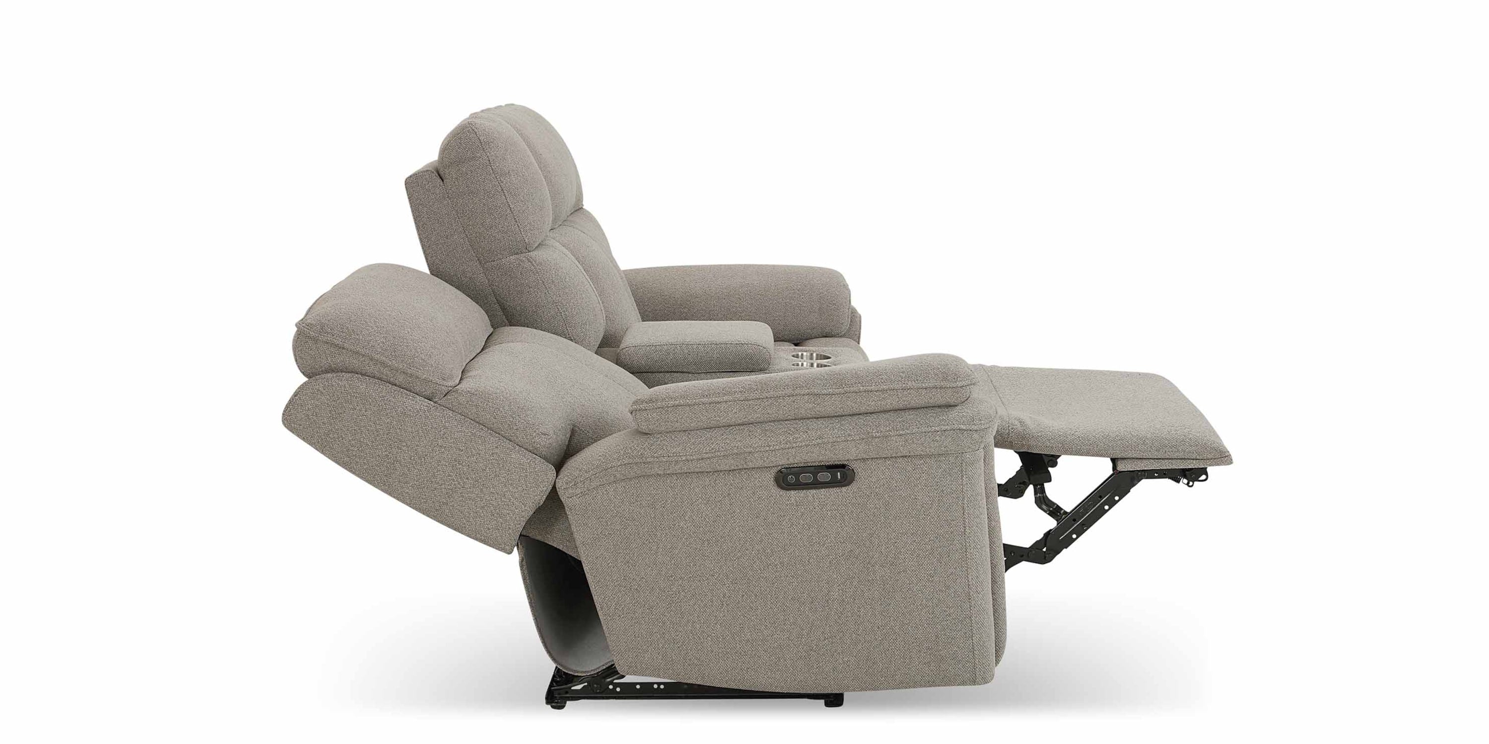 Andre Power Reclining Loveseat with Center Console Bassett