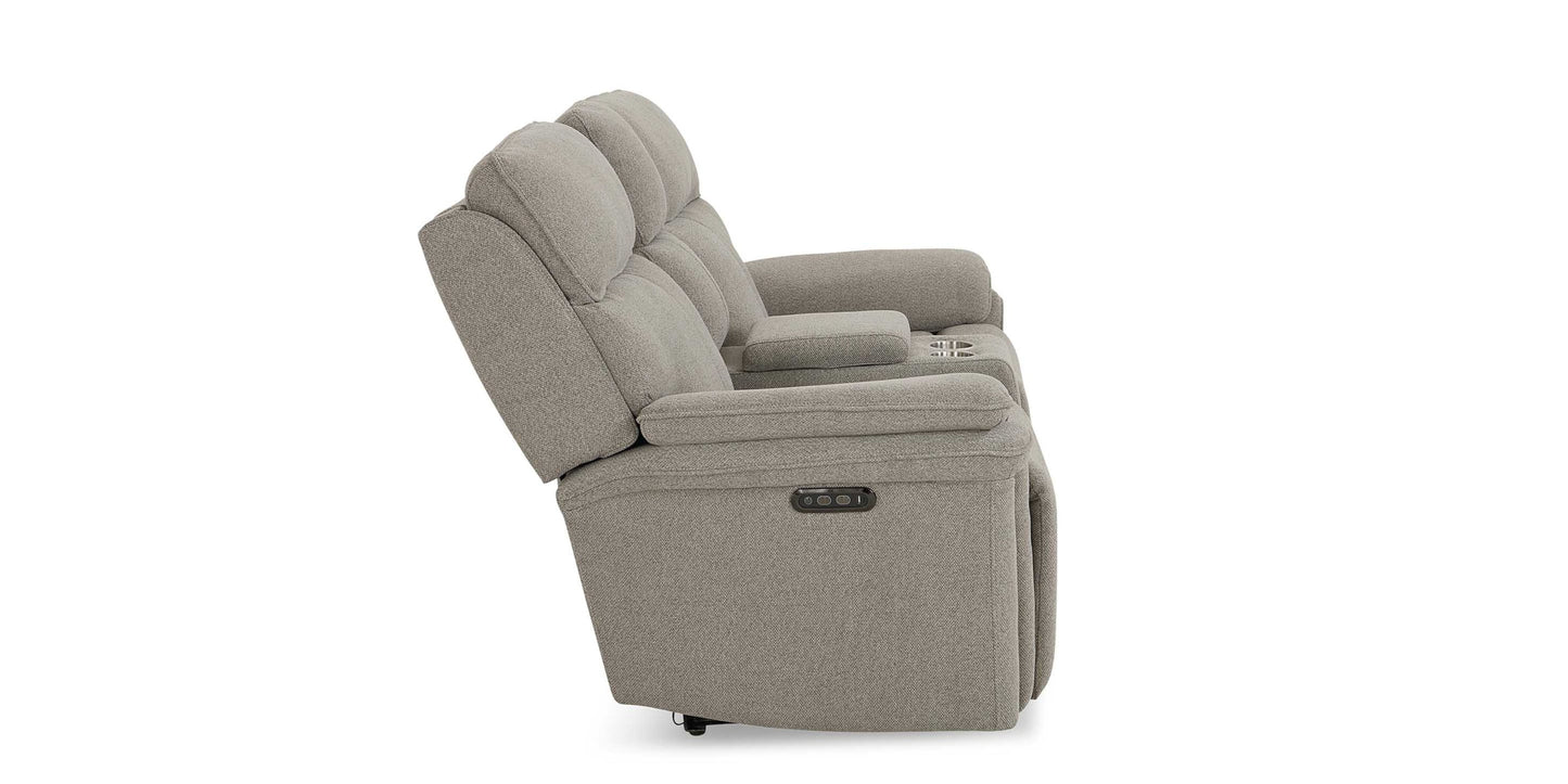 Andre Power Reclining Loveseat with Center Console Bassett