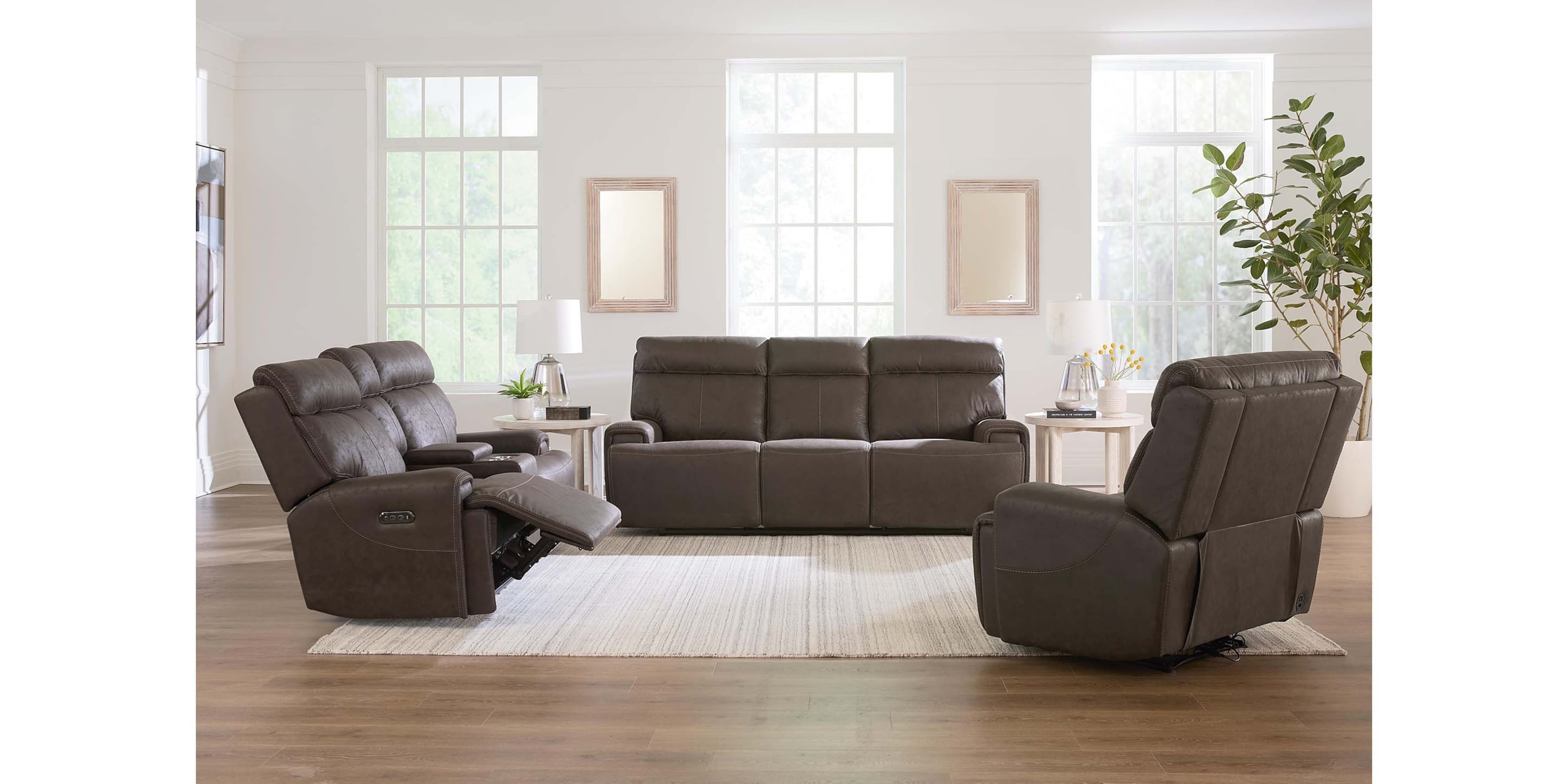 Nathan Power Reclining Sofa Bassett