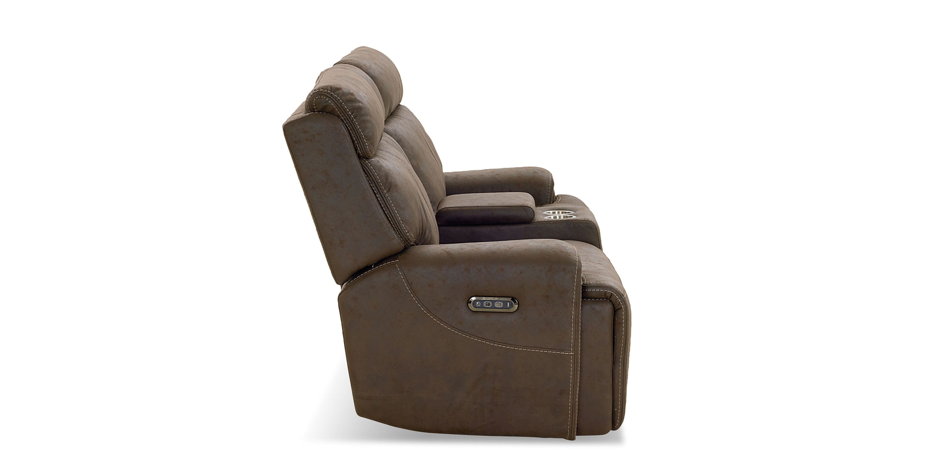 Nathan Power Reclining Loveseat with Center Console Bassett