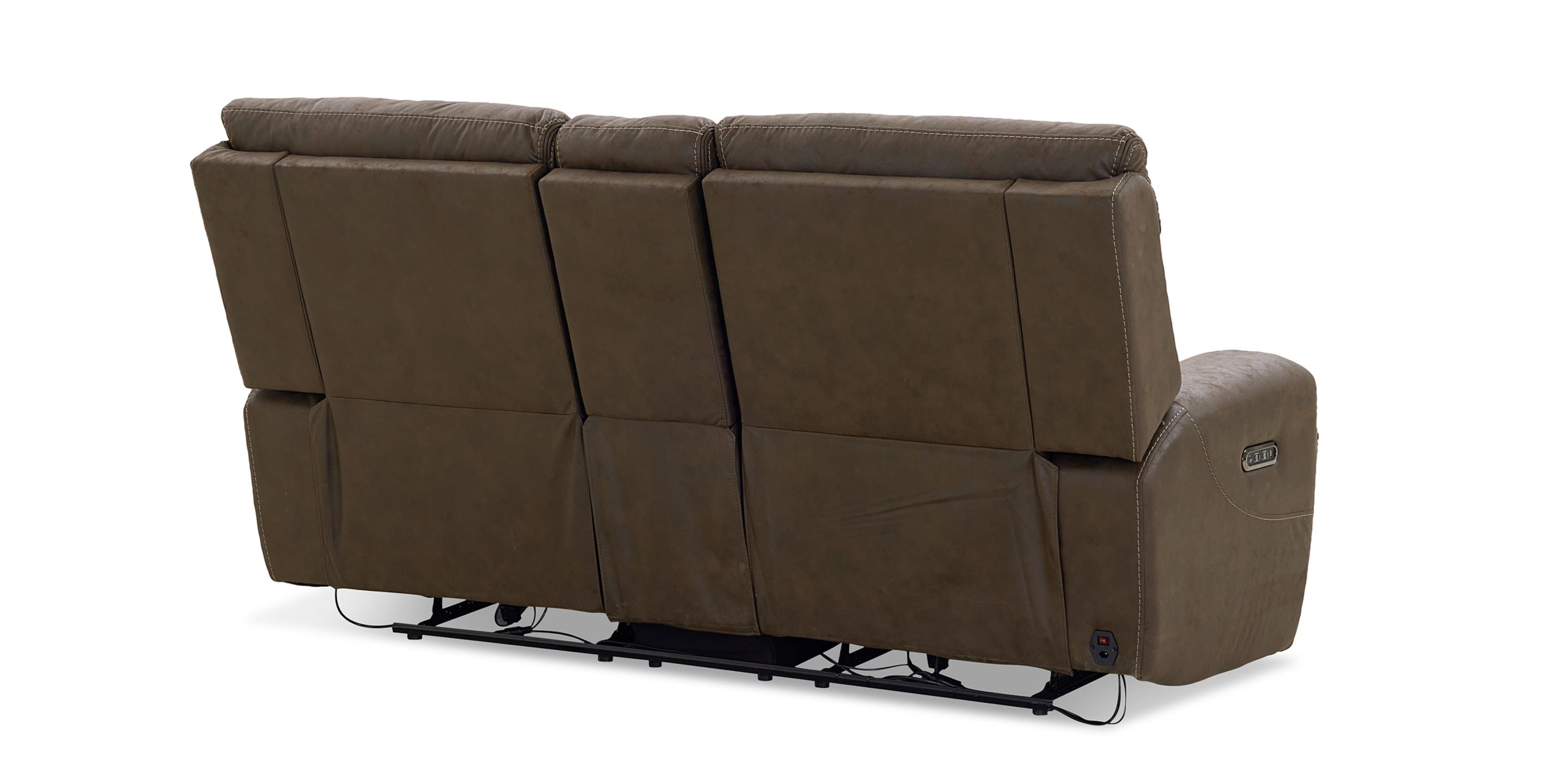 Nathan Power Reclining Loveseat with Center Console Bassett