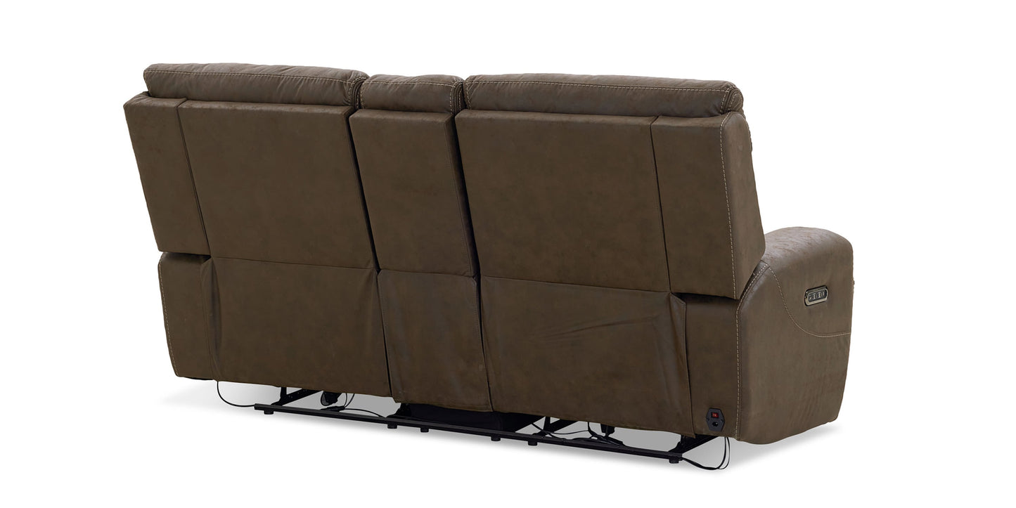 Nathan Power Reclining Loveseat with Center Console Bassett
